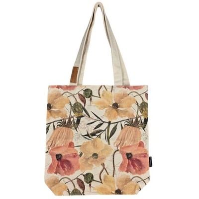 BV BY BRUNO VISCONTI CANVAS FLORAL SHOPPER TOTE BAG   14  x 14  - COTTON BLEND