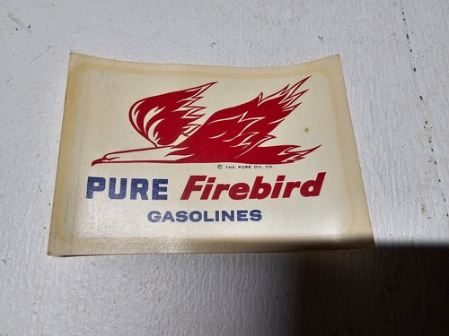 pure firebird gasolines window transfer Petroliana Decal- Vintage Gas & Oil
