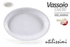 VASSOIO OVALE MELAMINA PORTATA BUFFET ANTIPASTO CATERING MULTIUSO BIANCO 43*29CM