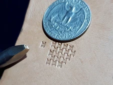 013-32 Micro basket 3 lines Border hand made Brass Leather stamp saddlery punch