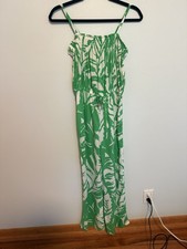 Lilly Pulitzer for Target Girls Jumpsuit L 10/12 Green White Tropical NWOT