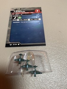 JU87B Stuka German Dive Bomber 37/64 War At Sea Axis & Allies with card