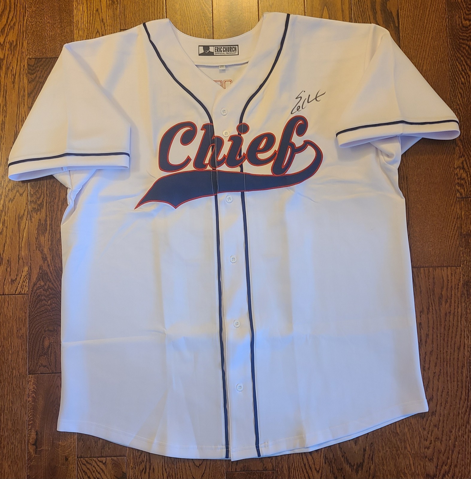 Eric Church Signed Chief 10th Anniversary Concert Baseball Jersey Tour Shirt 2XL