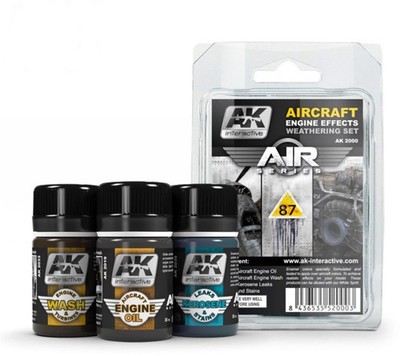 AK Interactive Air Series: Aircraft Engine Effects Weathering Enamel Set AK2000
