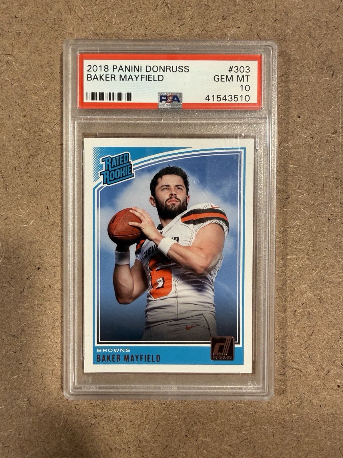 2018 Panini Donruss - Rated Rookie Baker Mayfield #303 (RC) PSA 10