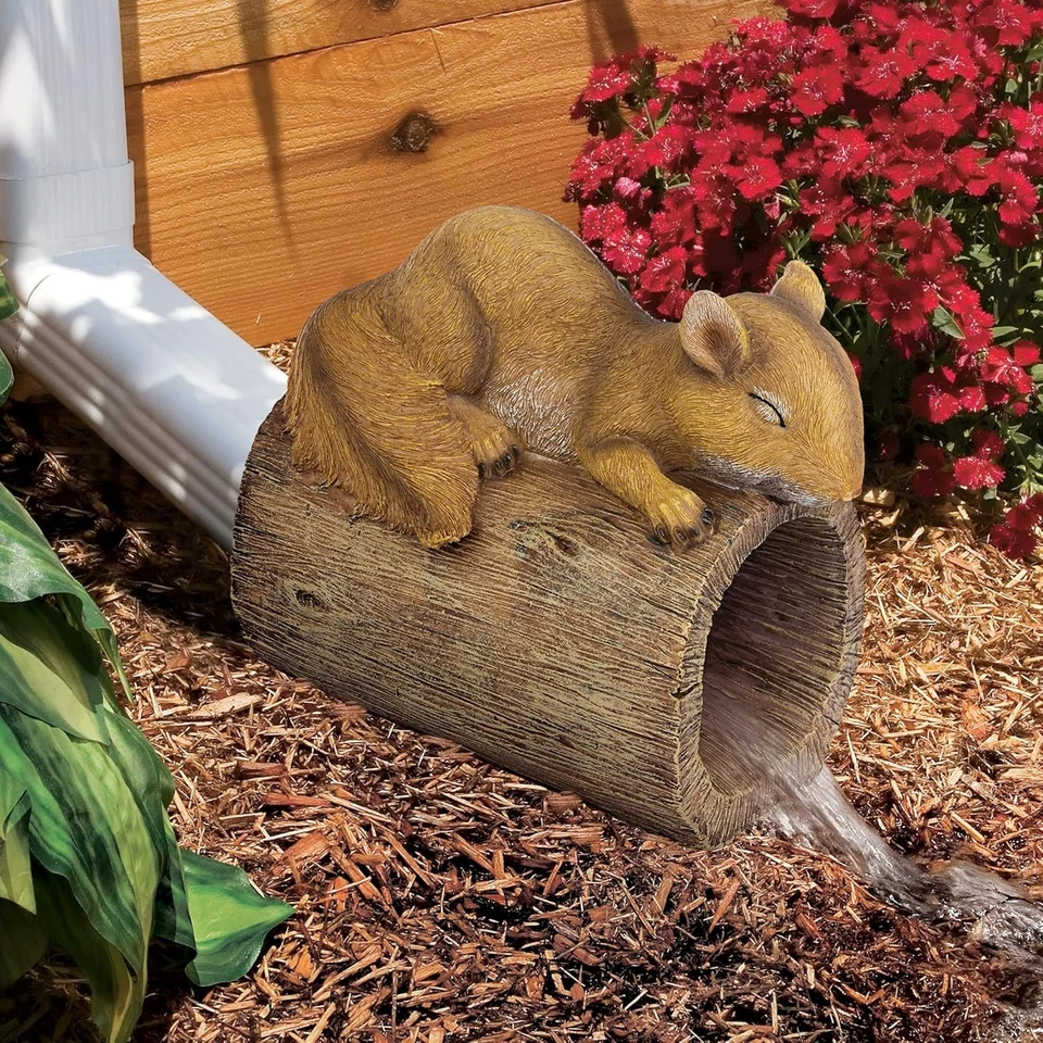 Decorative Jolly the Squirrel Gutter Guardian Downspout Statue - Image 2 of 2