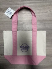 PINK Trader Joe’s Mini Pastel Canvas Tote Bag  Singles BRAND NEW! VIRAL 