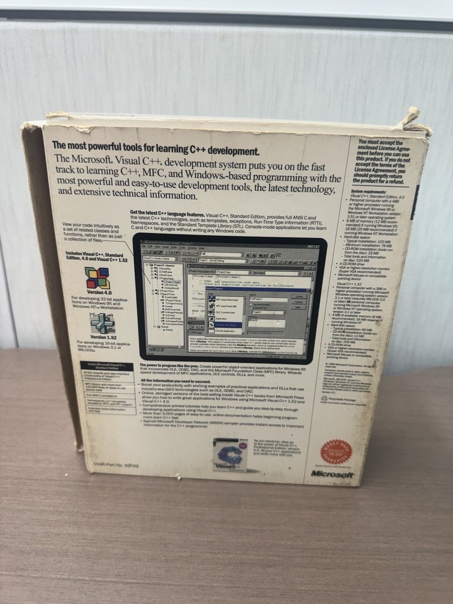 NEW - Microsoft Visual C++ (Version 4.0 For Windows 95 / NT