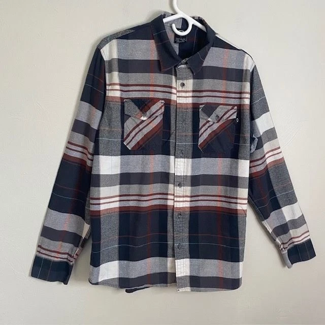 Camisa a Cuadros Oakley Gris Negro Franela Para Hombre Talla Grande Algodón Abotonada Senderismo  Foto 2 de 4