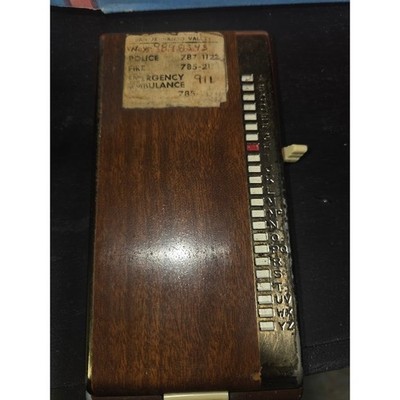 Vintage Bates List Finder Wood Grain Pop Up Telephone Address Index Directory