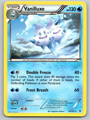2011 POKEMON NOBLE VICTORIES VANILLUXE 29/101 R NM A103382 FREE S&H