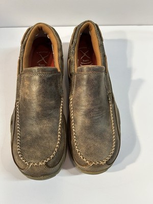 Twisted X Driving Moc Slip On Shoes Brown Leather Men s 11M Casual
