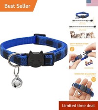 Safe Breakaway Cat Collar with Bell - Stylish Plaid Design, Fits 8-12 Inch Necks