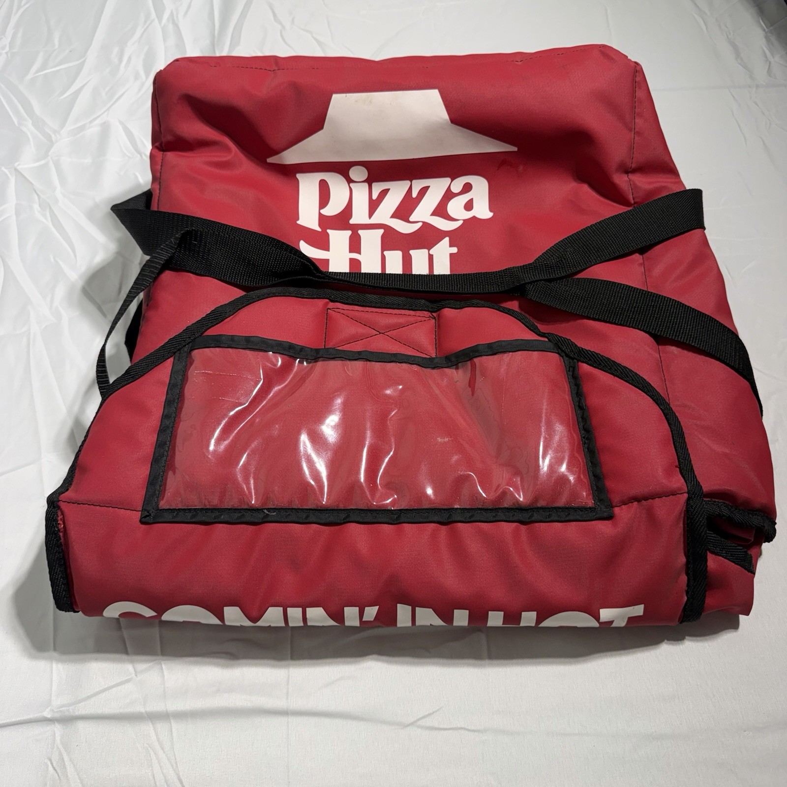 Vintage Pizza Hut Insulated Delivery Bag Comin In Hot Version Red