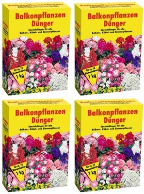GPI Balkonpflanzendünger 4kg 4x 1kg Balkonpflanzen Geranien Stiefmütterchen