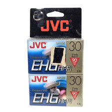 2 Pack JVC Compact VHS 90 min EHG Hi-Fi VHS C Camcorder Cassette TC-30 SEALED