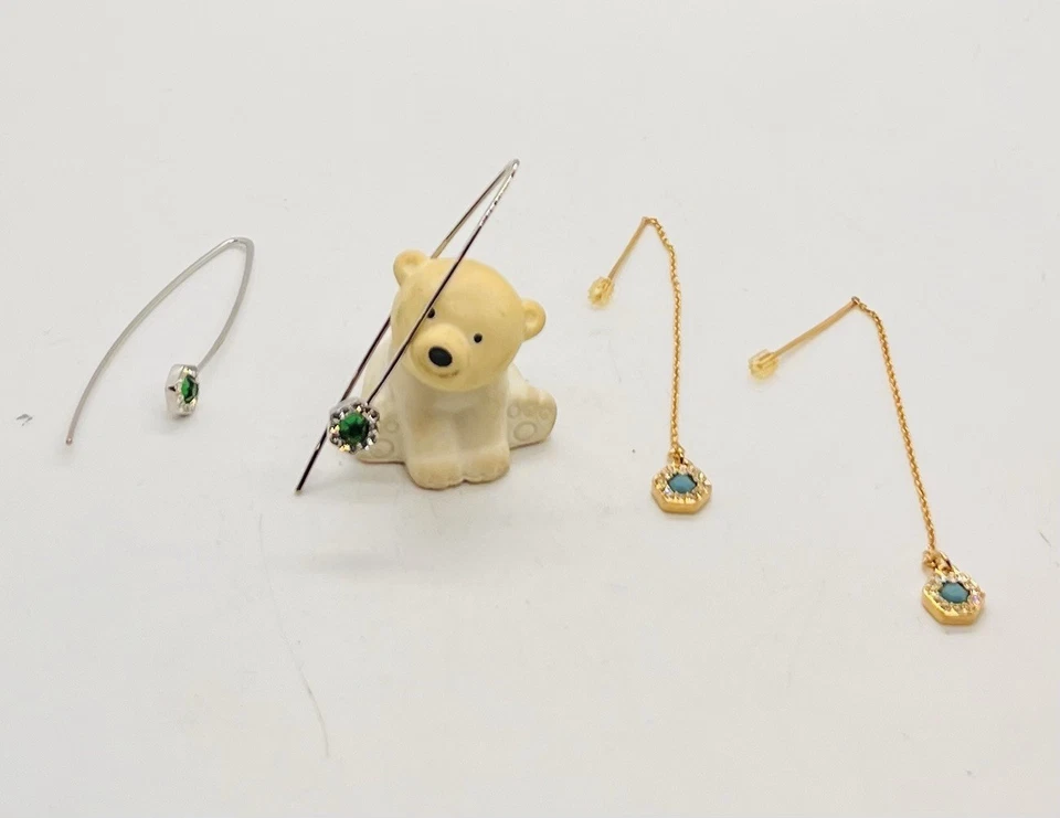 全新 Rebecca Minkoff Thread W 石耳环滴 - 2 件套 — 第 3/4 张图片