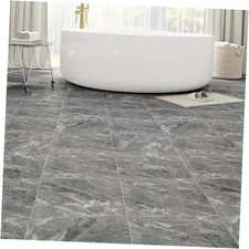 -Pack Peel and Stick Floor Tiles Vinyl Floor 12 12x12 Inch 20 Dark Grey Marble