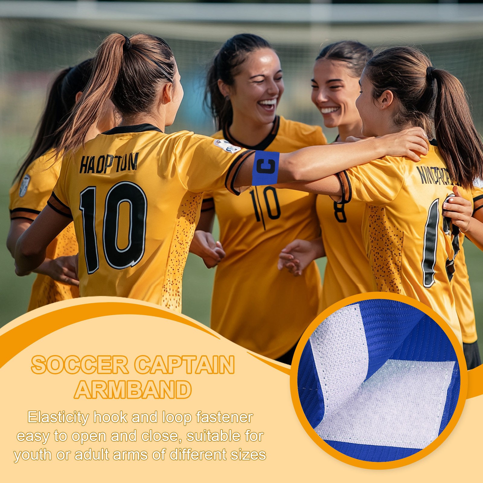 Pack of 8 Soccer Captain Armband Captain Arm Bands for Soccer Blue