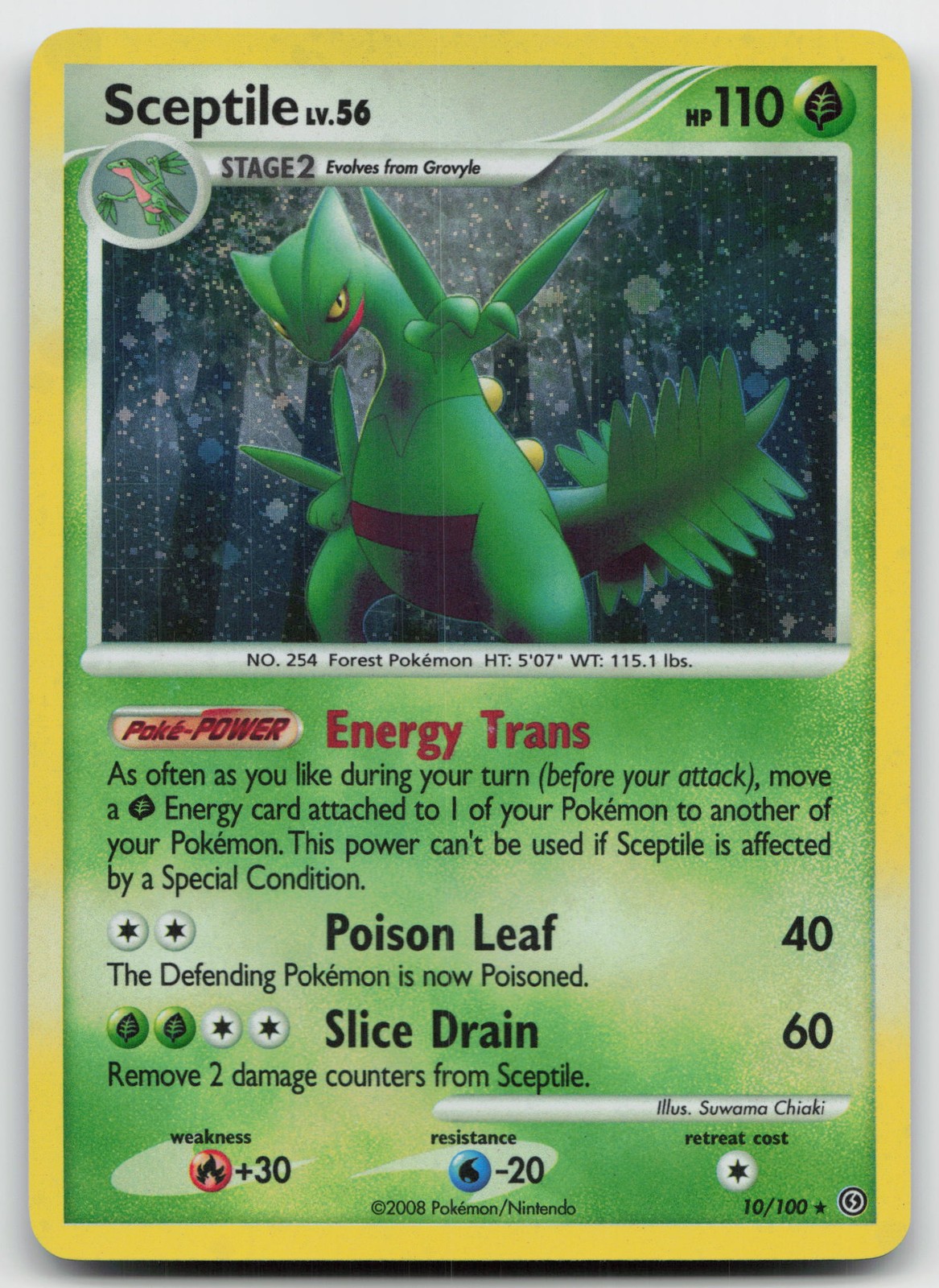 Pokemon tcg Stormfront #10/100 Sceptile Holo Lightly played