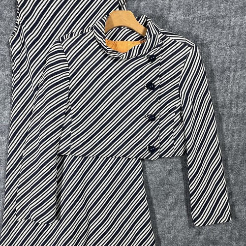 VINTAGE 60s Joan Leslie Kasper Shift Dress Jacket Set S Diagonal Stripe Mod GoGo - Picture 2 of 24