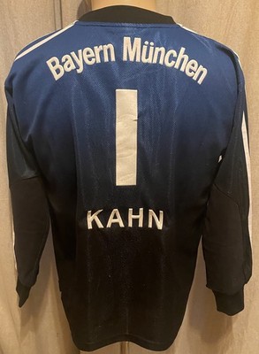 FC Bayern München Adidas Torwart Trikot 02/03 ''-T---Mobile-'' + Nr.1 Kahn Gr.164
