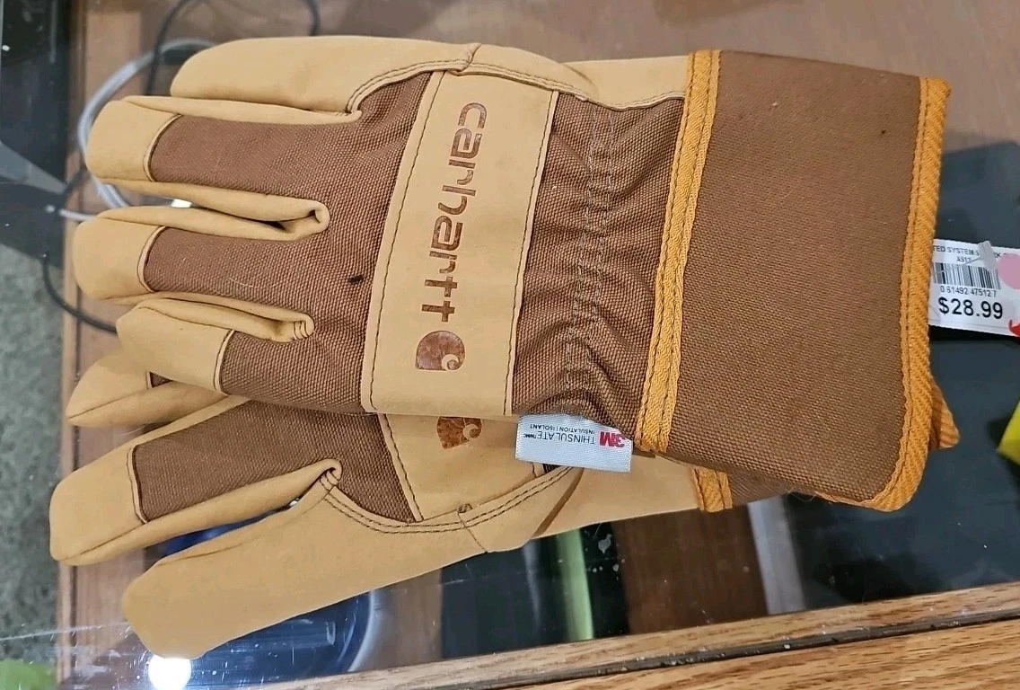 Carhartt Insulated Gloves Mens XL Brown Duck 3M Work Synthetic Leather NWT