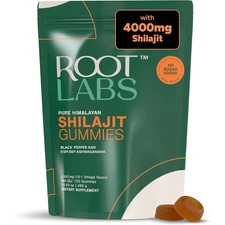 Root Labs 4000 mg Pure Himalayan Shilajit Gummies I No Added Sugar I120 Pouch