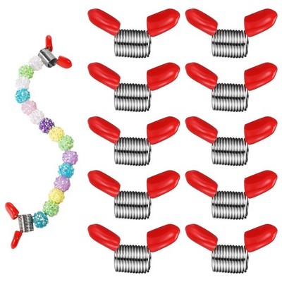 10PCS Spring Clamps Stopper for Jewelry Making, Soft Flex Bead Clamps, Bead Line
