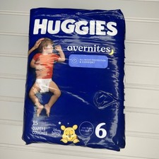 Huggies Overnites Baby Baby Diaper Size 6 Over 35 lbs. 15 Ct