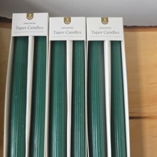6 4packs Threshold Green Tapered 10 Unscented Ribbed Candles. 24 Candles Total
