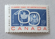 canada stamp #387 - Seaway and National Emblems (1959) 5¢ MNH OG