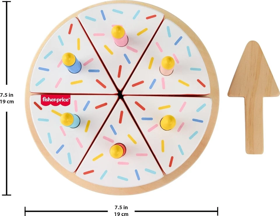 Fisher-Price Madera Juego de Pasteles Juguete Decoración de Alimentos Servir Regalo 14 Piezas EE. UU. Foto 3 de 4