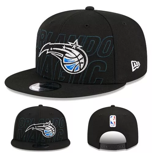 New Era Orlando Magic Fitted Hat Size 7 3/8 Rare Vintage VTG NBA Black  White