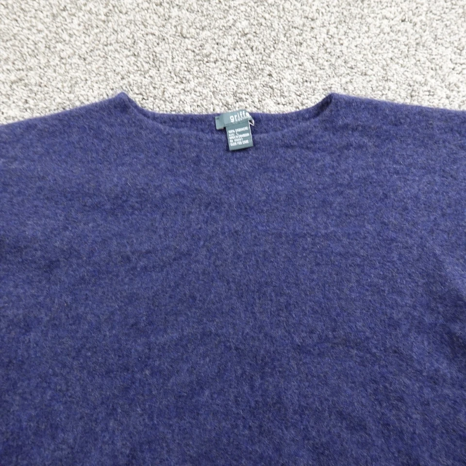 Suéter Griffen Mujer L Azul Cachemira Pullover Cuello Redondo Sudadera Suave Acogedor Foto 2 de 4