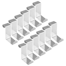 12Pcs Over The Door Hooks Z-Shaped Hanging Hooks Stainless Steel Cabinet Back...