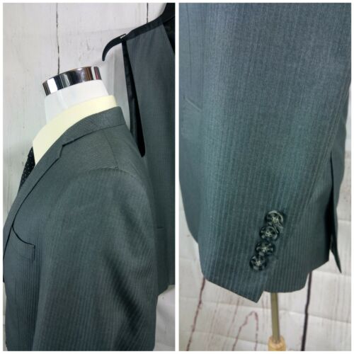 Statement Confidence Italian Design 40R Wool Gray Herringbone 3pc Suit 32x27 FF - Picture 3 of 8
