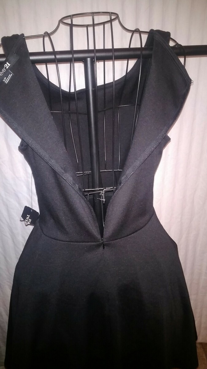 FOREVER 21 Womens Size Small Black Fit And Flare Dress NWT | eBay