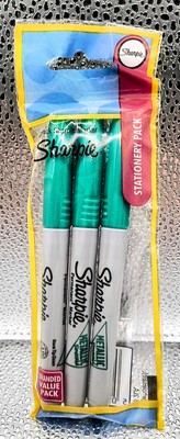 Sharpie Permanent Marker Stifte 3er Pack Brandneu & Versiegelt Grüne Tinte