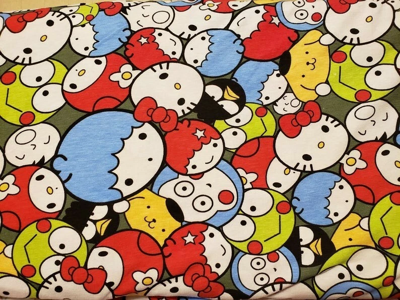 Hello Kitty Friends my melody Sanrio capsule cotton Jersey Fabric by Fat Quarter - Image 2 of 4