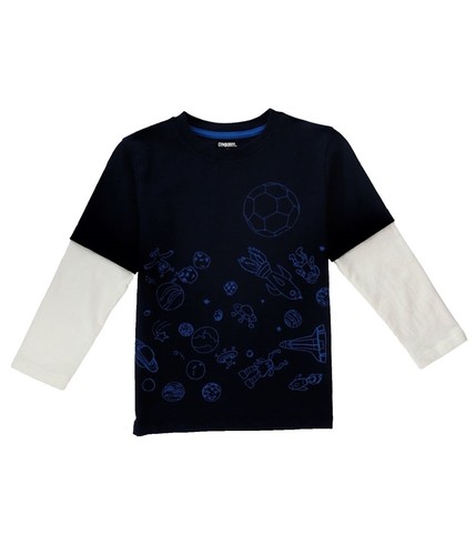 Gymboree Garçon : Thème Joueur De Football, Chemise Bleu Marine (taille 5) - NWT