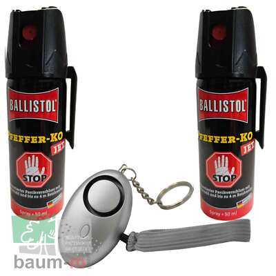 Set Pfefferspray 50 ml Tierabwehr Selbstverteidigung KO Jet Schrillalarm 120 dB