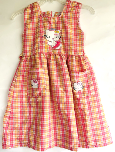 Hello Kitty Girl's Plaid Summer Dress Colorful Girls Size 14