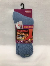 Polar Extreme Pack 1 Pair Blue Insulated Thermal Socks Women’s Size 5-9 NEW