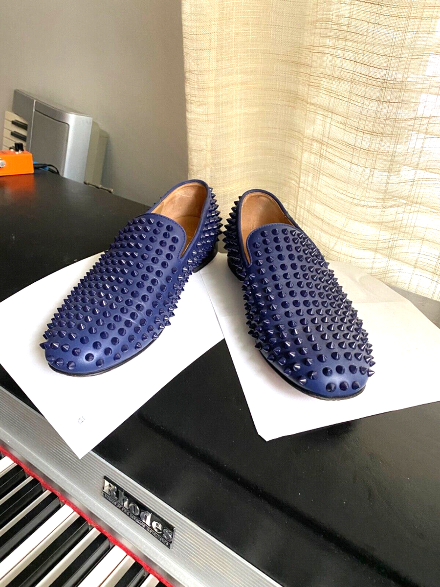 Blue spiked Christian Loubiton Loafers Christian Louboutin Navy Dandelion Spikes Loafers Christian  main image 3