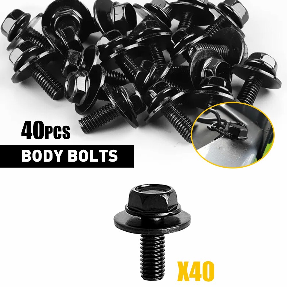 20PC Body Bolts Fastener Screws M6-1.0x Fender 16mm Long- 10mm
