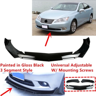 Add-on Universal For 2010-2012 Lexus ES350 Front Bumper Lip Splitter Gloss Black