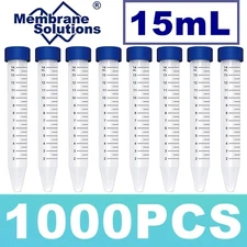 50-1000pcs 15ml Centrifuge Tubes Conical Bottom Screw Caps Polypropylene Sterile