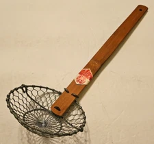 Vintage Double Happiness Brand Dipper Scoop Ladle Wooden Handle 12 Inch