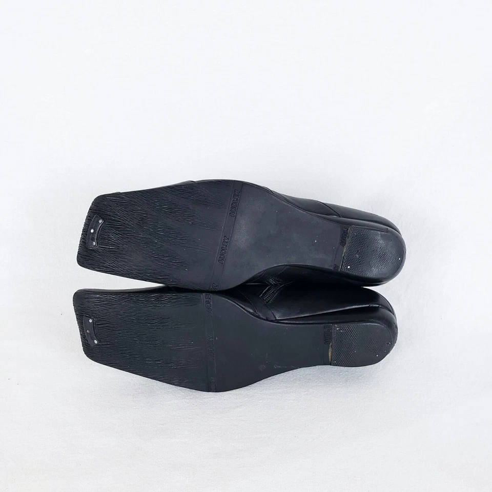 Heyraud Botines Mujer 38.5 (US 8) Negro Cremallera Lateral Tejido Cuero Puntera Cuadrada Foto 3 de 4